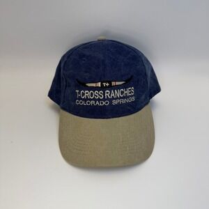 T-Cross Ranches Colorado Springs KC‎ Caps Navy Khaki Cotton Hat Mens OSFM